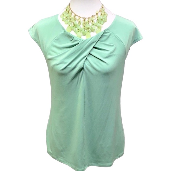 Ann Taylor Ruching Twisted Neck Blouse - Picture 1 of 6
